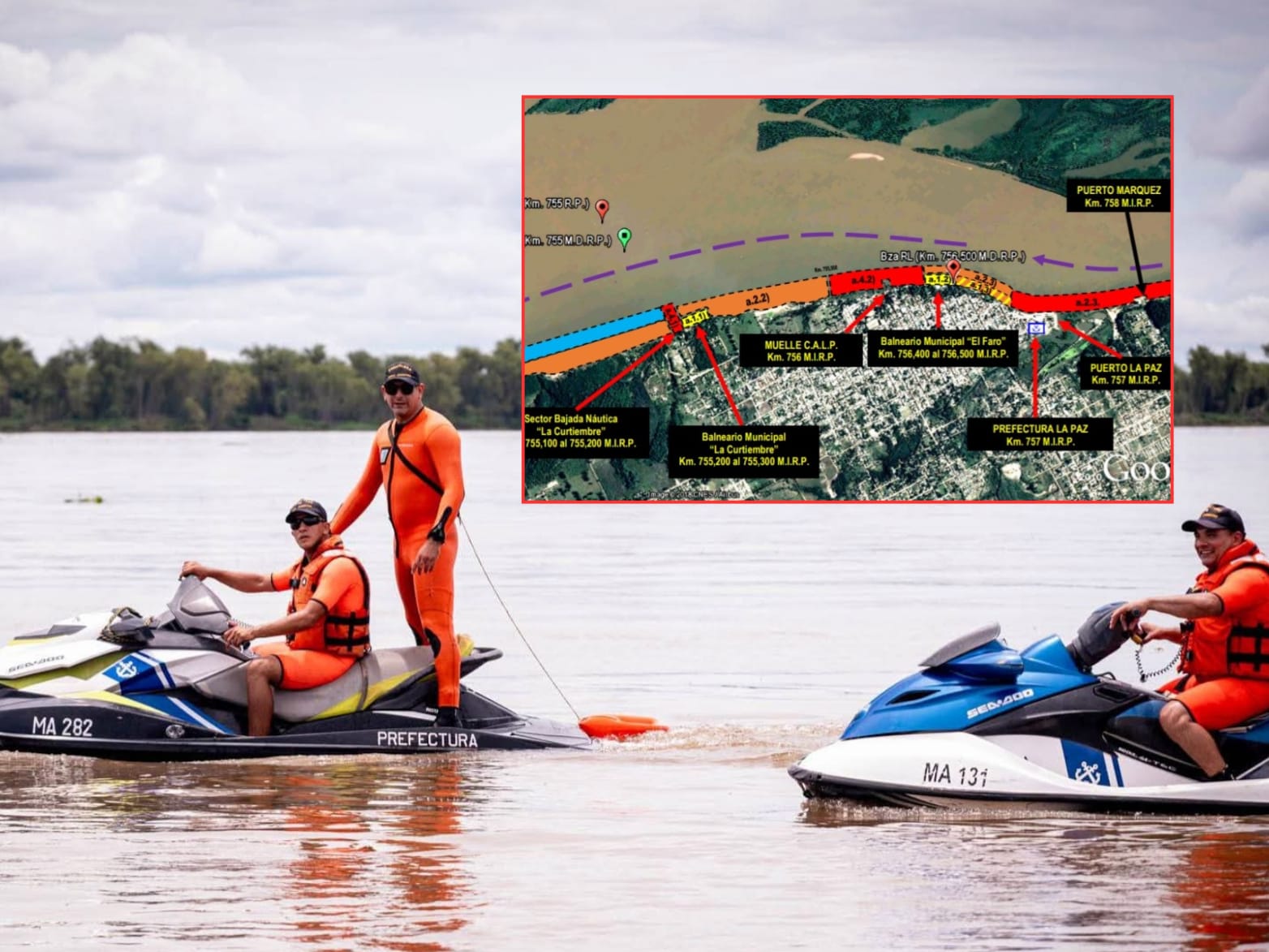 Prefectura estableció zonas habilitadas y restringidas para la práctica de deportes náuticos